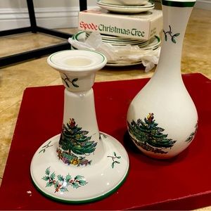 Spode Christmas Tree Vase and Candle holder